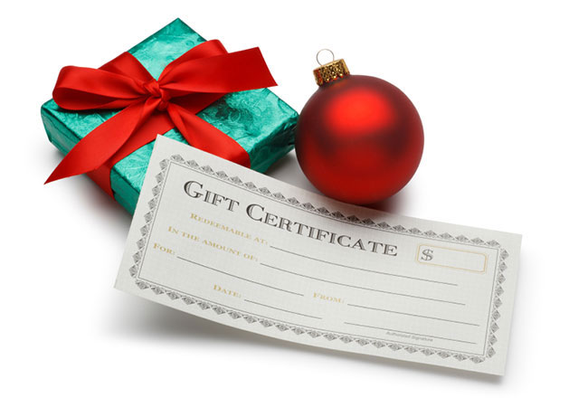 Gift Certificates Available - Never Expire!