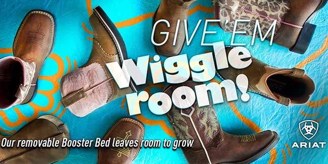 Give 'em wiggle room!  Ariat's removable Booster Bed leaves room to grow!
