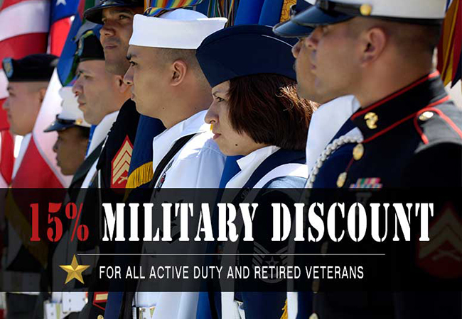 15% OFF Military Discount