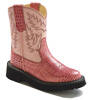 Jama Old West� Tubbies™ in Children's Pink Croco Belly printed leather.