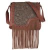 Catchfly Crossbody Asymetrical Tooled Yoke w/Fringe