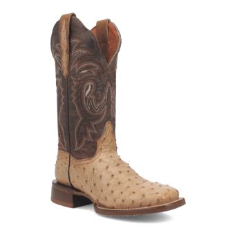 Dan Post Kylo Full Quill Ostrich Western Boots - Taupe/Chocolate