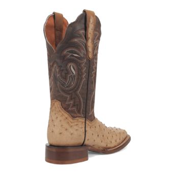 Dan Post Kylo Full Quill Ostrich Western Boots - Taupe/Chocolate #10