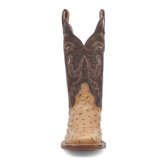 Dan Post Kylo Full Quill Ostrich Western Boots - Taupe/Chocolate #5