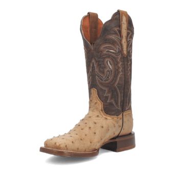 Dan Post Kylo Full Quill Ostrich Western Boots - Taupe/Chocolate #8