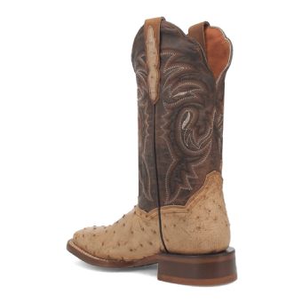 Dan Post Kylo Full Quill Ostrich Western Boots - Taupe/Chocolate #9