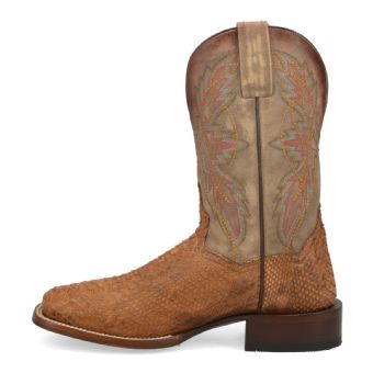 Dan Post Cowboy Certified Dry Gulch Back-Cut Python Boots - Tan/Bone #3