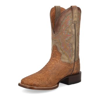 Dan Post Cowboy Certified Dry Gulch Back-Cut Python Boots - Tan/Bone #8