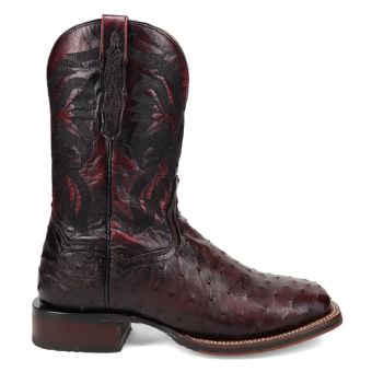 Dan Post Cowboy Certified Alamosa Full Quill Ostrich Boots - Black Cherry #2