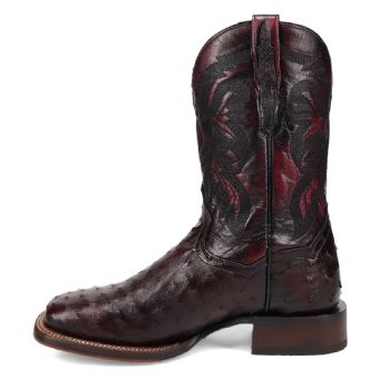 Dan Post Cowboy Certified Alamosa Full Quill Ostrich Boots - Black Cherry #3