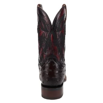 Dan Post Cowboy Certified Alamosa Full Quill Ostrich Boots - Black Cherry #4