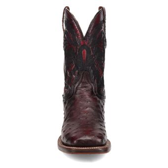 Dan Post Cowboy Certified Alamosa Full Quill Ostrich Boots - Black Cherry #5