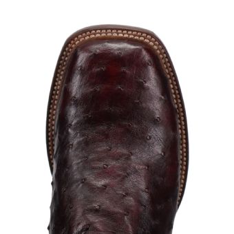 Dan Post Cowboy Certified Alamosa Full Quill Ostrich Boots - Black Cherry #6