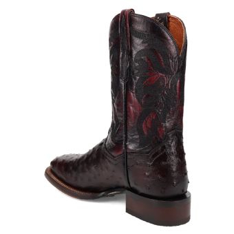 Dan Post Cowboy Certified Alamosa Full Quill Ostrich Boots - Black Cherry #9