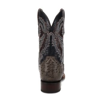 Dan Post Cowboy Certified Alamosa Full Quill Ostrich Boots - Grey/Black #4
