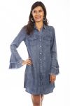 Scully Honey Creek Western Yoke Shirt Dress - Denim
