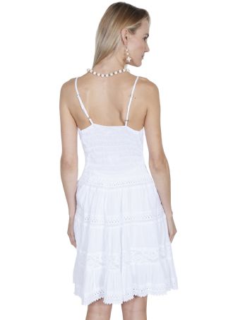 Cantina Collection Ladies Peruvian Cotton Sundress w/Spaghetti Straps - White #2