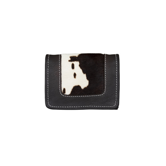 American West Cow Town Hair On Small Ladies' Tri-Fold Wallet