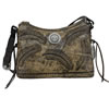 American West Sacred Bird Leather Shoulder Bag - Charcoal Brown