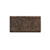 American West Hand Tooled Tri-Fold Wallet - Distressed Charcoal