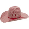 American Hat Co 20★ 2010 Fancy Vent Two-Tone Straw Hat - Red/Ivory