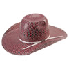 American Hat Co 20★ 2030 Fancy Vent Tri-Colored Straw Hat - Red/Ivory/Blue