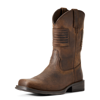 Ariat Men's Rambler Patriot Western Boots - Distressed Brown