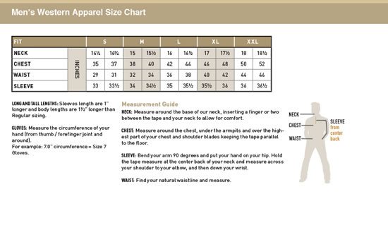 scully vest size chart