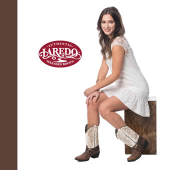 Laredo Women's Myra Leather Boots - Sand/White #2