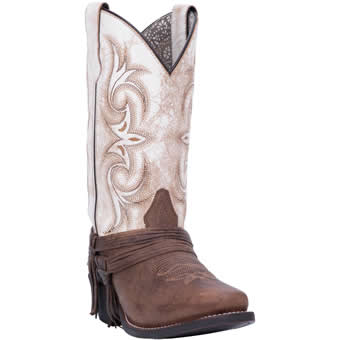Laredo Women's Myra Leather Boots - Sand/White