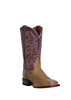Dan Post� Women's Cowboy Certified�  Broad Square Toe Crazy Cow  All Leather Boots - Tan/Brown
