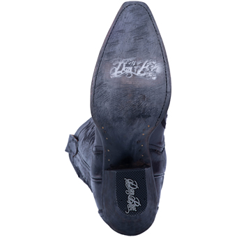Dan Post Women's Hallie Leather Boots - Black Distressed #7