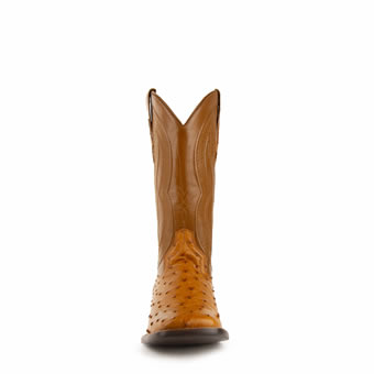 Ferrini Men's Colt Full Quill Ostrich Square Toe Boots - Cognac #3