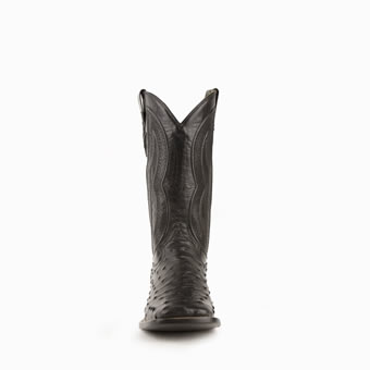 Ferrini Men's Colt Full Quill Ostrich Square Toe Boots - Black #3