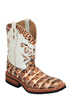 Ferrini� Ladies Print Crocodile Square Toe Boots - Camel/Cream