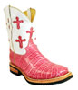 Ferrini� Ladies Print Crocodile Square Toe Boots - Pink/Pearl