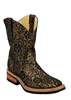 Ferrini� Ladies Cowgirl Cool Floral Lace Square Toe Boots - Gold/Black
