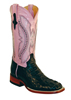 Ferrini� Ladies Hornback Caiman Square Toe Western Boots - Black/Pink