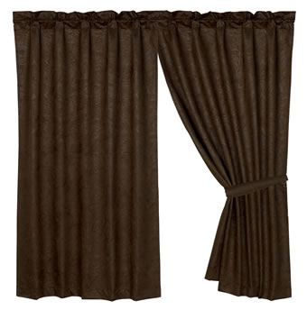 Faux Tooled Leather Single Curtain Panel
