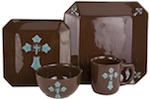 16-Piece Rustic Cross Dinnerware Set
