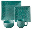 Savannah 16-Piece Dinnerware Set - Turquoise