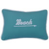 Beach Embroidered Pillow - Aqua