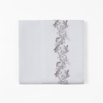 350 Thread Count Scroll Embroidery Sheet Set - White #2