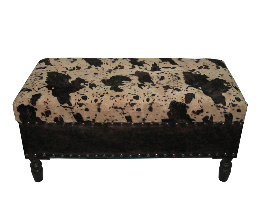 Cowhide Storage Bench - pungo ridge home of western boot sales western Cowhide Storage Bench - pungo ridge home of western boot sales western