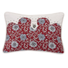Bandera Oblong Floral Pillow w/Concho - Red/Vintage White