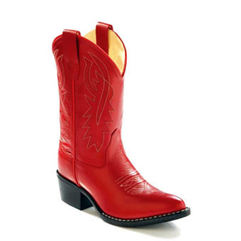 Old West Children's J Toe Western Boots - Red