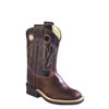 Old West Toddler's Square Toe Boots -  Brown/Dark Brown Shaft