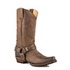 Roper Men's Embroidered Skull Biker Boots w/Lug Sole - Brown