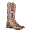Roper Ladies Arrows Square Toe Boots - Brown