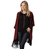 Roper Ladies Chevron Print Poncho - Red